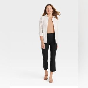 Women's Super-High Rise Slim Fit Cropped Kick Flare Pull-On Pants